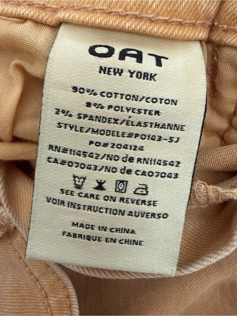 OAT Peach/Tan High-Waist Pants - Picture 3 of 5